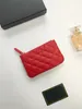 Top designer Cc credit card clip leather leather hardware zipper classic wallet