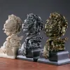 Lion Statue Vintage Animal Imitation Bronze Head Resin Crafts Living Room Porch Office Home Decoration Modern Art 231227