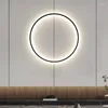 Wall Lamps Aluminium Ring Lamp Dimmable Black Gold USB Plug Lighting For Bedroom Parlor El Restaurant's Aisle Sconce Drop