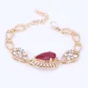 Bracelets Fashion Crystal Necklace Collar Jewelry Sets for Women Party Accessories African Beads Earrings Bracelet Ring Sets Vintage Red