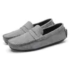 Mannen Casual Schoenen Luxe Merk Heren Suede Loafers Mocassins Ademend Slip op Zwart Rubber Antislip Rijden Maat 45 231227