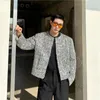 남자 재킷 noymei 틈새 디자인 스팽글 성격 한국 스타일 의상 라운드 넥 재킷 남자 세련된 트렌디 한 봄 2024 코트 WA3557