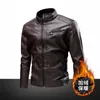 Vestes pour hommes Mode Moto Veste en cuir PU Slim Fit Manteaux à fermeture éclair Col montant Vêtements d'extérieur décontractés Automne Hiver Qualité