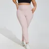 LU Plus Size Sports Pocket Fitness Lening Running Hip Female High midja Elastic Tight Yoga Pants