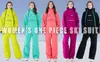 Oukafu Marka Kadınlar Ski Suits Su Geçirmez Kayak Tulumları Kış Snowsuits Snowboard Tulumları Kar Sporları İçin 231227