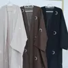 Vêtements ethniques Pleine broderie Lune ouverte Abaya Ramadan EID Dubaï Femmes Robes longues Robes de femme musulmane Robe en gros de haute qualité Kimono