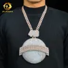 Zuanfa smycken sterling sier anpassad två ton 3d jordhiphop ised ut vvs moissanite diamanthänge för män