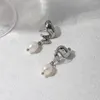 Dangle Earrings Youthwayステンレススチールスパイラルパールペンダントウォータープルーフ