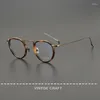 Lunettes de soleil Cadres Or La même plaque KV-63 Pure Titanium Myopia Lunettes Cadre avec degré Anti-lumière bleue pour hommes et femmes