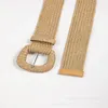 Belts Korean Retro Spring/summer Belt Handmade Woven Needle Buckle Elastic PP Matching Dress Small Fresh Sweet Style