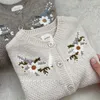 Autunno Inverno Abbigliamento Bambini Ragazzo Casual Giacca lavorata a maglia Baby Knitting Cardigan Fiore Maglione Kid Girl Cotton Top Coat 231226