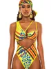 Nosić afrykańskie drukowane stroje kąpielowe One Piece Swimsuit 2022 Women High Cut Metal Thong Monokini Brazylian Bandage Bodysuit Kąpiec