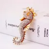 Sea Horse Pendant Keychain Holder Emamel Crystal Rhinestone Animal Fashion Car Key Chains Ring Charm Women Bag Jewelry289a