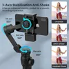 3 Axis Gimbal Foldable Mobile Phone Stabilizer with Selfie Stick for Smartphone Anti shake Extension Rod Vlog 231226