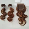 CAPS PERY CAPS HTONICCA Hårförlängningar 8 Kort Bob Style Body Wave Ombre 1B2730 Remy Human Hair Bundles Honey Blonde Brasiliansk hår WEA