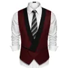 Doppelbrust Herren Hochzeitsweste Cross Neck Westen für Männer männliche Anzug ärmellose Sozialwerkzeug Anzüge Blazer Kleidung