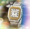 Mayores de precio más bajo Mira Gentalmen Luxury Premium Acero inoxidable Reloj No Mechanical Power Square Roman Tank Línea de esqueleto Dial Face Auger Regalos de reloj de pulsera