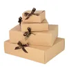 Small size kraft paper box with ribbon white black paper bag used for candy packaging event party gift box 231227