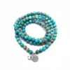 108 Mala Collana con braccialetto di perline Regalo di gioielli in pietra naturale per le donne Yoga Lotus Om Bracciale Meditazione Pietra curativa CX200730293p