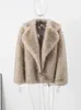 Winter Fluffy Furry Faux Fur Long Jacket Coat Women Loose Lapel Sleeve Thick Warm Coats Female Luxury Fashion Lady Overcoat 231226