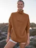 Suéteres de mujer Saturday Suéteres para mujer Jersey extragrande con cremallera de un cuarto Túnica de punto acanalado con cuello en V informal Tops de moda 2023