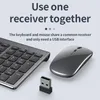 Ensemble clavier et souris Bluetooth rechargeables minces pour ordinateur portable 2.4G USB Combo sans fil