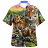 Camisas casuales para hombres Rana Impresión 3D Camisa colorida Playa Hawaiana Verano Manga corta Fiesta de vacaciones Ropa de calle de gran tamaño Chemise Homme