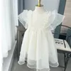 Girl Dresses Bambe Abiti spagnoli Abito da ballo retro Principessa Pearl Wood Edge Design Birthday Party Pasqua Eid Girls Lolita A2625