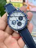 N1 Factory Manual Chained Watch 42mm 310.32.42.50.02.001 Mechanical Men's Watches Nylon Band 50th Anniversary Edition Blue 3861 Movement Timer Wristwatches-95