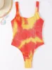 Women's Swimwear Swimsuit Woman 2023 High Quality Sport Tie-dye One Piece Wrinkled Fabric Bathing Suit Women Monokini Beach Surfing