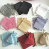 100pcs Vintage toile de Jute naturelle sac cadeau lin Jute sac à cordon bijoux pochettes d'emballage Sachet sacs cadeaux de fête de Noël 231226