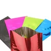 7x10cm Petit ouvert Top Mylar Sac Emballage Pochette Type plat Sacs de papier d'aluminium coloré Sacs alimentaires en vrac Sac thermoscellable sous vide Gonqb Qehqn