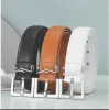 Ceinture fine pour femmes en cuir véritable 30mm de largeur hommes ceintures de créateur boucle S Cnosme ceinture femme Cintura Ceintures 6 couleurs accessoires de mode blanc marron