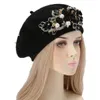 Bérets de styliste uniques pour femmes, casquette Turban Bouquet de luxe, chapeau de peintre exagéré, couvre-chef féminin, hiver, 231226