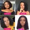 Brésilien Bob Deep Bob Wig 13x4 Lace Frontal Wig Hair Human Natural Hirline Remy Short Curly Fermeure Perruque Babil Perrette Baby 231227