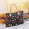 Designer Tote Bag Round Dot Pattern String Handväska Luxury Crossbody Bag Hög kapacitet axelväskor för kvinnor Nytt läder Komposit Bagwallet