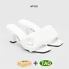 Avec des chaussures habillées pour femmes en boîte à talons en cuir nappa rembourrés doux 6,5 cm blancs noirs de luxe High talon créateur de mode sandal 35-41