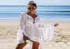 Ny sexig täckning bikini kvinnor baddräkt coverup strand baddräkt slitage stickkläder mesh strandklänning tunic5026519