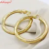 Adixyn Gold Plated Color Hoop Earring Big Size For Lady Woman Copper Extra Large Special Hollow 231227