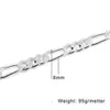 Fijne Sieraden Sterling 25 Ketting voor Mannen Zilveren Figaro Ketting Rolarmband 8 Mm 18 k Verguld voor mannelijke Ketting