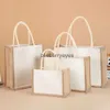 Totes Reusable Jute Shopping Bag Large Capacity Handbags For Women Burlap Grocery Eco Female Tote Cloth Shopper Purseblieberryeyes