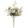 Fiori decorativi 30 cm bouquet di rose artificiali per la decorazione domestica soggiorno tavolo da pranzo ornamenti floreali di fiori di seta