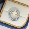 Klusterringar ren 925 sterling silver smycken för kvinnor tjock kedja parti engagemang stor bredd ring lycklig lyx