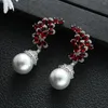 Kolczyki Dangle Luksusowe modne liście Waterdrops Pearl Drop for Women Wedding Party Dubai Bridal Jewelry Femme A0252