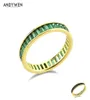 ANDYWEN 925 Sterling Silver Anillo Zircon Pave Rings Green Black Women Luxury Jewelry Gift Rock Punk Jewellry Round 2106083320418