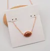 Rugby Pendant Necklaces Necklace Orange Aventurine Real 18K Gold Plated Dangles Glitter Jewelries Letter Gift With free dust bag