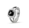 Anelli di filo Ed Prismatic Black Rings Women039s Fashion Silver Placed Micro Diamonds Styles Versatile Trendy5498032