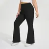 LU Pantaloni svasati da yoga sportivi elastici nudi taglie forti Pantaloni da fitness per il sollevamento dell'anca femminile color pesca Pantaloni a gamba larga