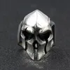 Punk High Polished Spartan Helmet Rings Men Heavy Solid Stainless Steel Biker Ring Man Hip Hop Jewelry Accessories Big Size 7-15 C240P