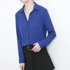 Kvinnors blusar 2024 Klassisk fast färg Chiffon Shirt Kvinna Löst långärmad casual skjortor Lady Simple Style Topps Clothes Blusas
